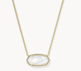 KENDRA SCOTT- Elisa Gold Statement Pendant Necklace in Ivory Mother of Pearl