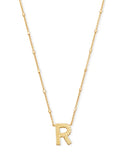 KENDRA SCOTT- Letter R Pendant Necklace in Gold Metal