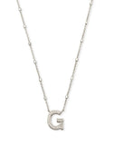 KENDRA SCOTT- Letter G Pendant Necklace in Rhodium Metal