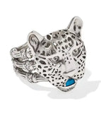 KENDRA SCOTT- Maura Vintage Silver Jaguar Statement Ring in Variegated Indigo