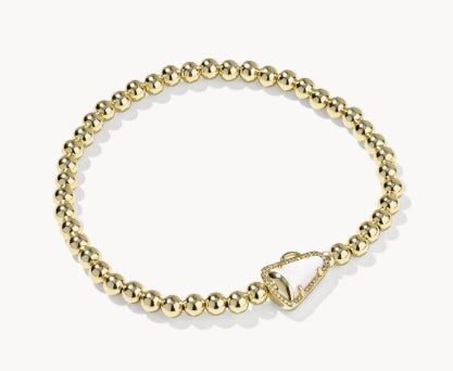 KENDRA SCOTT- Cheer Stretch Bracelet in Gold White Mother of Pearl