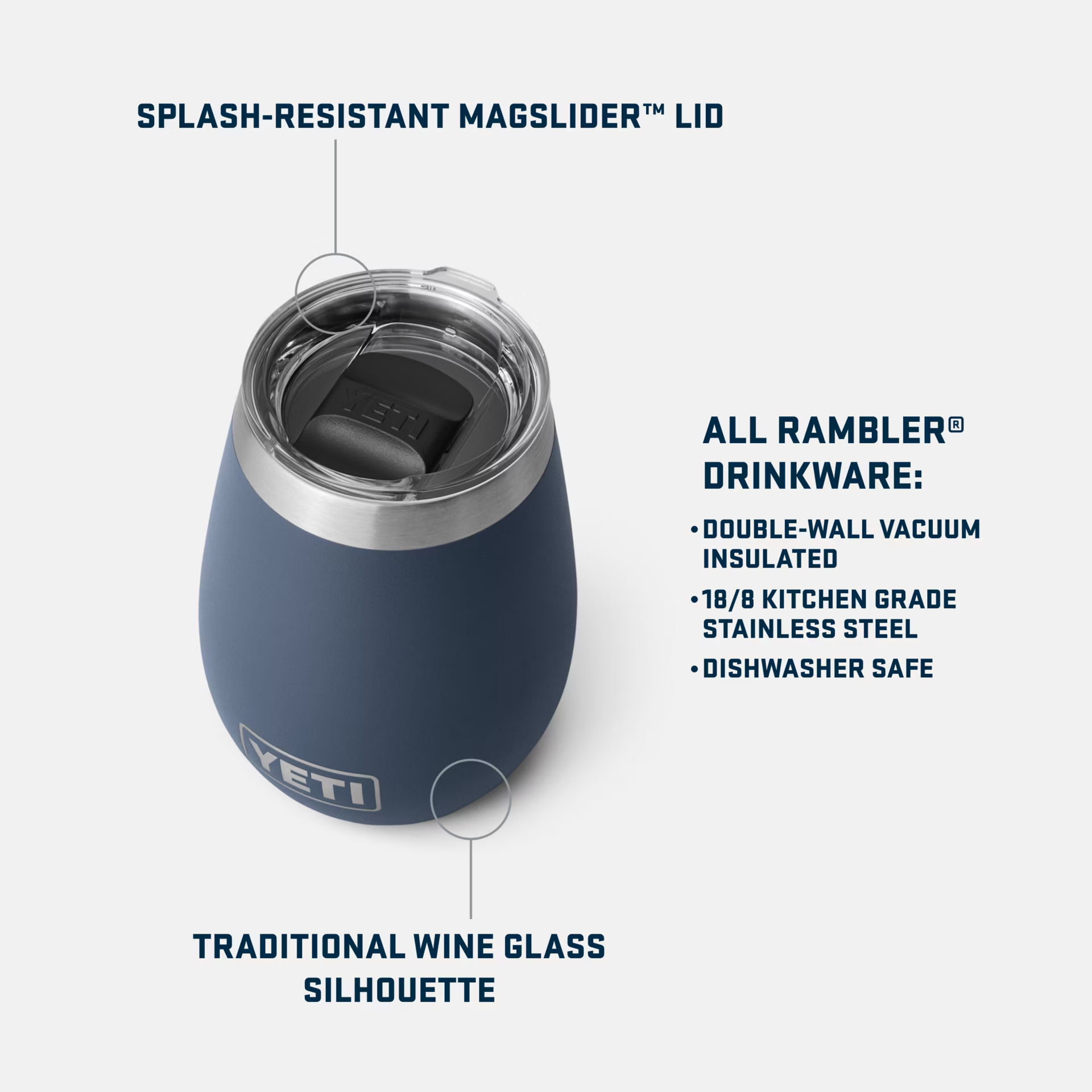 YETI- Rambler 10oz Wine Tumbler in White