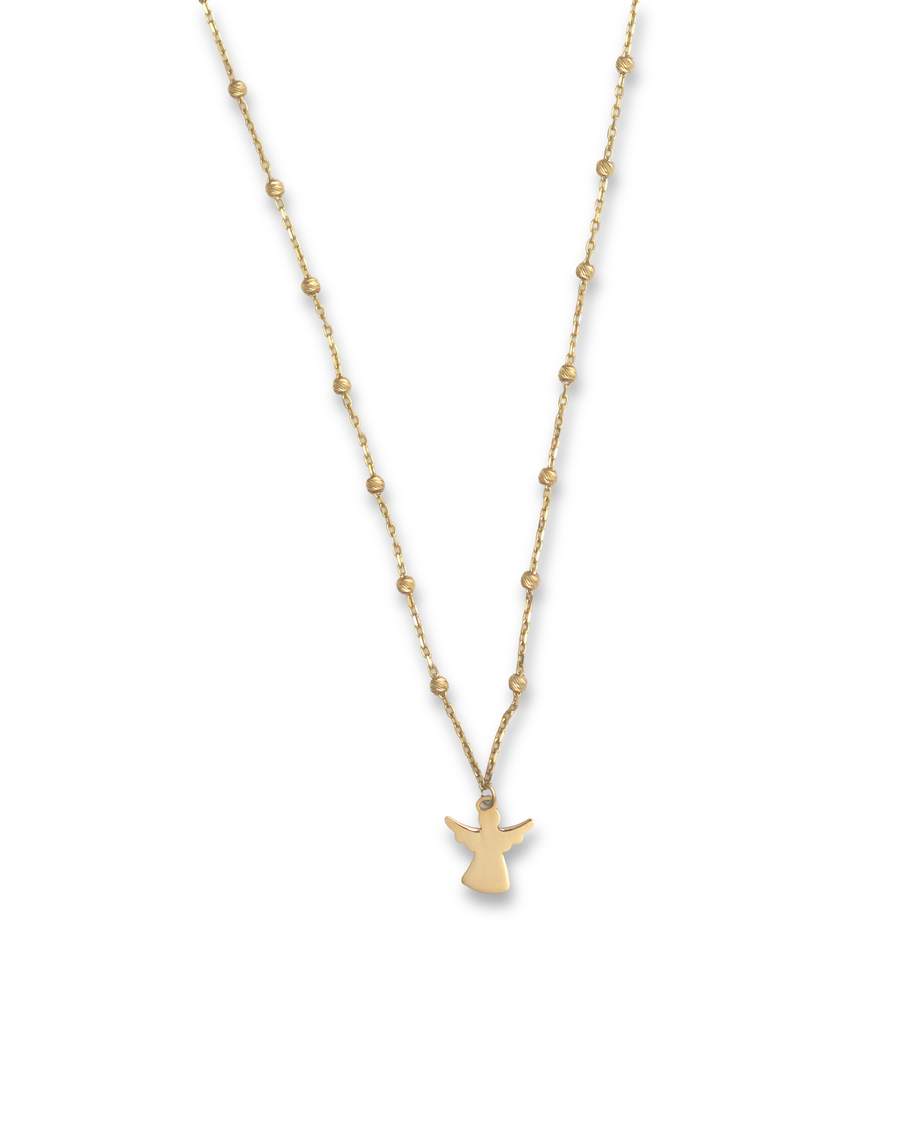 14kt Beaded Angel Necklace