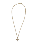 14kt Two Tone Open Cross Pendant with Christ