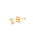 KENDRA SCOTT- Cailin Gold Crystal Stud Earrings in White CZ