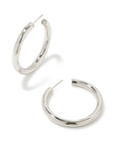 KENDRA SCOTT- Colette Large Hoop Earrings in Rhodium Metal