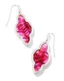 KENDRA SCOTT- Framed Abbie Rdodium Drop Earrings in Light Burgundy Illusion