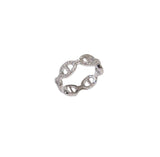 .925 Sterling Silver Mariner Link CZ Ring