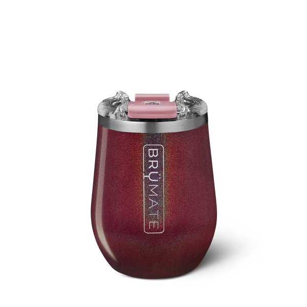 BruMate Uncork'd XL 14oz Wine Tumbler - Glitter Merlot