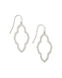 KENDRA SCOTT- Abbie Silver Small Open Frame Earring in White Crystal