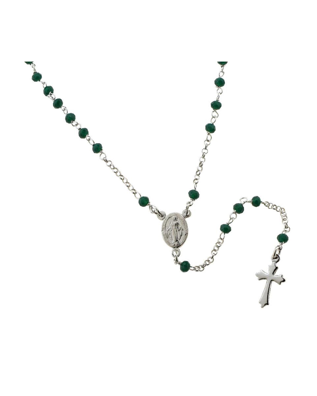 .925 Silver Rosary Necklace 20+2"