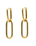 14kt Huggie Paper Clip Drop Earrings