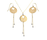 14kt Gold Filigree Necklace and Earrings Set