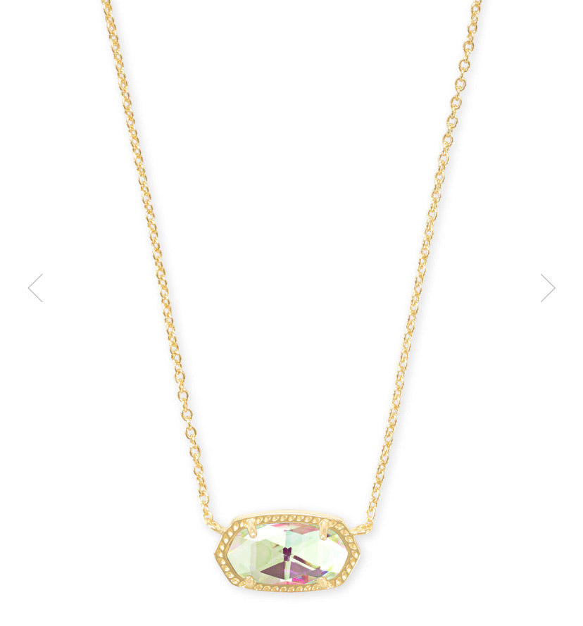 Kendra Scott- Elisa Pendant Necklace in Gold Dichroic Glass