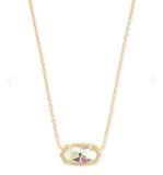 Kendra Scott- Elisa Pendant Necklace in Gold Dichroic Glass