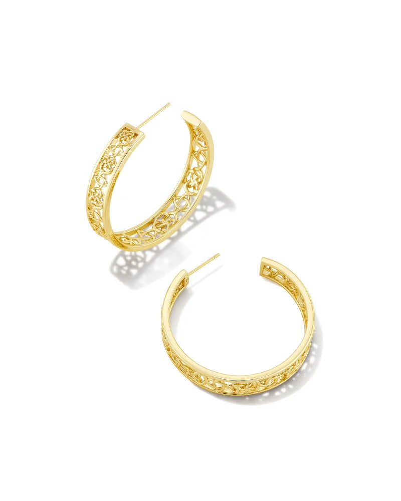 KENDRA SCOTT- Kelly Hoop Earring Gold Metal