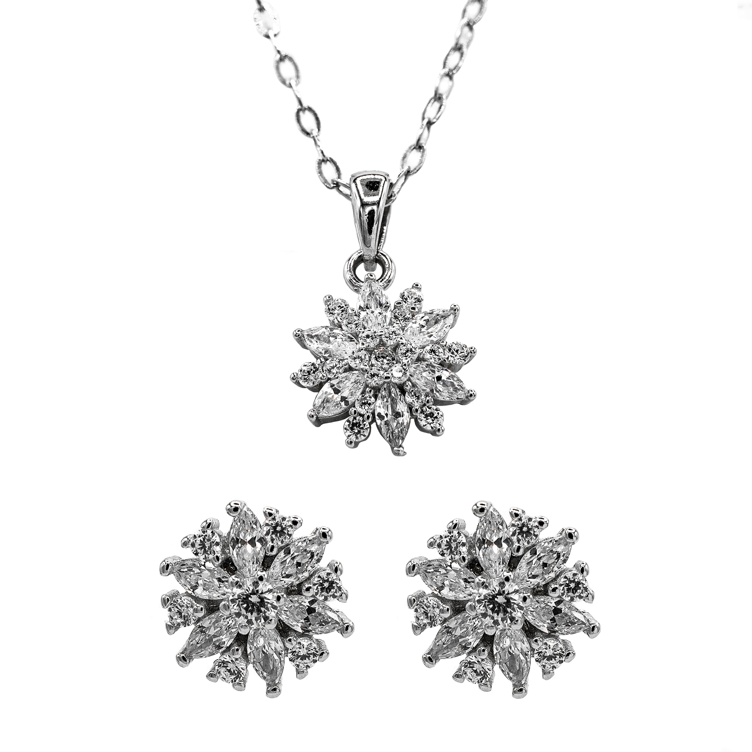 .925 Silver Starflower Set