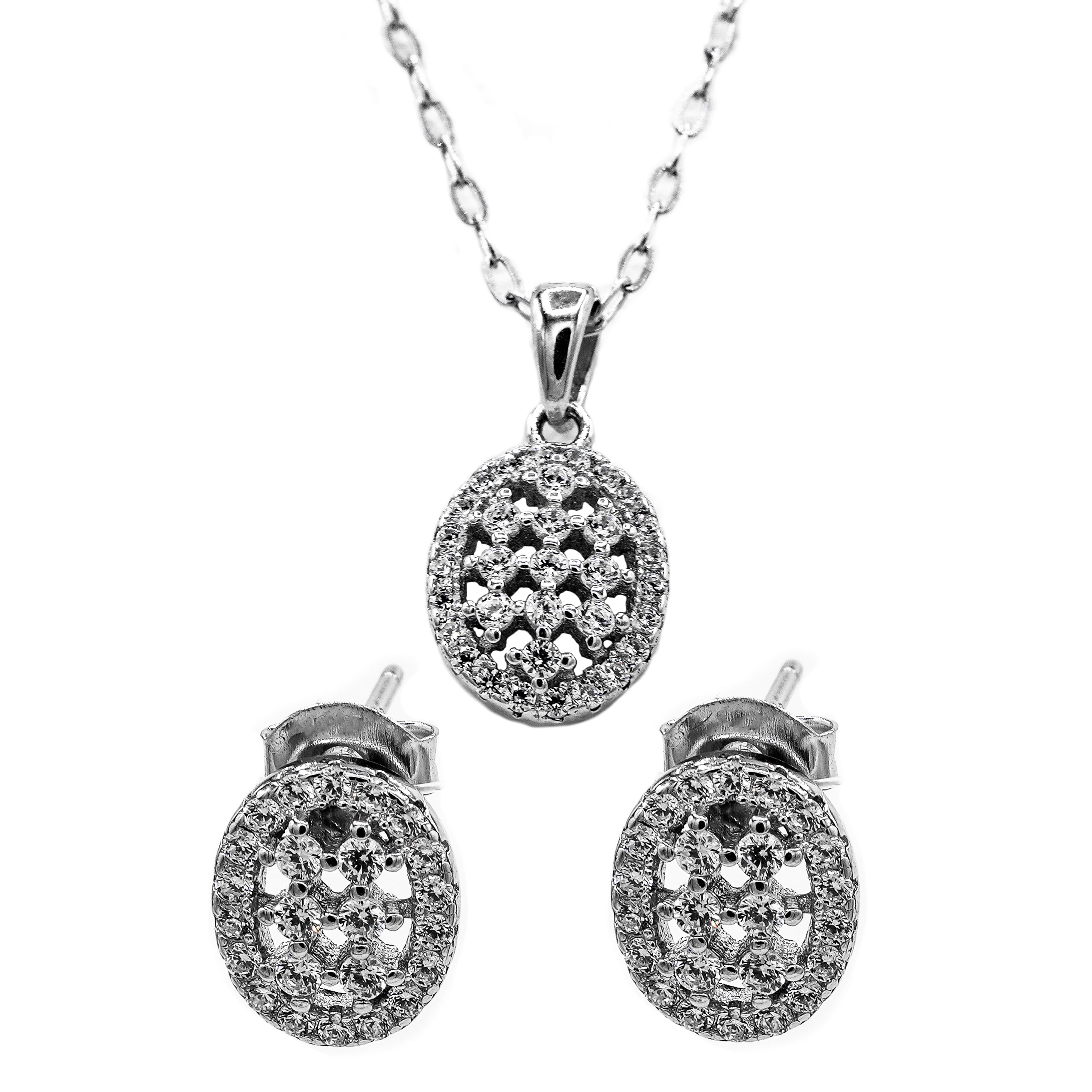 .925 Silver Oval Set