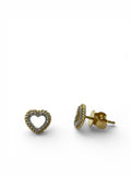 14kt Diamond Heart Stud Earrings