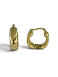 14KT Gold Rectangle Hoop Tube Earrings G-HM-NSE9149