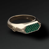 FRANCO P & SONS- Respect Pavè Ring in Gold and Emeralds