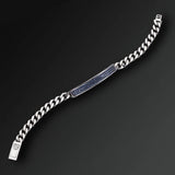 FRANCO & SONS- Respect Medium Tag Bracelet in Silver and Sapphires