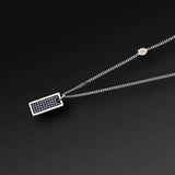 FRANCO P & SONS- Respect Plate Necklace in Silver and Sapphires