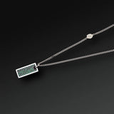 FRANCO P & SONS- Respect Plate Necklace in Silver and Emeralds