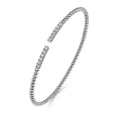 GABRIEL & CO- 14K White Gold Bujukan Diamond Bars Bangle