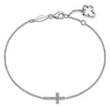 GABRIEL & CO- 14K White Gold Diamond Cross Chain Bracelet