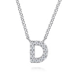 GABRIEL & CO- 14K White Gold Initial Diamond Pendant Necklace