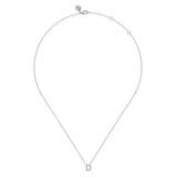 GABRIEL & CO- 14K White Gold Initial Diamond Pendant Necklace