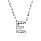 GABRIEL & CO- 14K White Gold Initial Diamond Pendant Necklace
