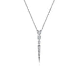 GABRIEL & CO- 14k White Gold Diamond Spike Pendant Drop Necklace