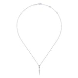 GABRIEL & CO- 14k White Gold Diamond Spike Pendant Drop Necklace