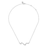 GABRIEL & Co- 14kt Graduating Diamond Wave Bar Necklace
