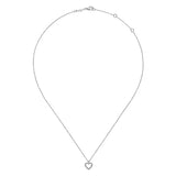 GABRIEL & CO- 14K White Gold Open Heart Diamond Pendant Necklace D.09TW