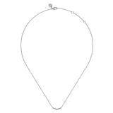 GABRIEL & CO- 14K White Gold White Sapphire Bar Necklace