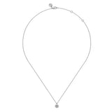 GABRIEL & CO- 14K White Gold White Sapphire Cluster Pendant Necklace