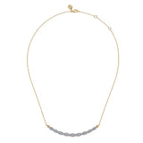 GABRIEL & CO- 14K Yellow-White Gold Diamond Bujukan Twisted Bar Necklace