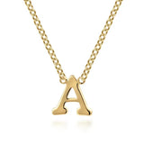GABRIEL & CO- 14K Yellow Gold A Initial Necklace