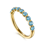 GABRIEL & CO- 14K Yellow Gold Blue Topaz Stackable Ring