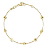 GABRIEL & CO- 14K Yellow Gold Bujukan Beads Station Bracelet