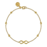 GABRIEL & CO- 14K Yellow Gold Bujukan Chain Bracelet with Infinity Station