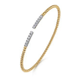GABRIEL & CO- 14K Yellow Gold Bujukan Diamond Bars Bangle