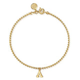 GABRIEL & CO- 14K Yellow Gold Bujukan Initial A Bracelet