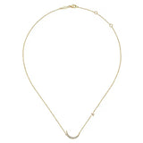 GABRIEL & CO- 14K Yellow Gold Crescent Moon Diamond Pendant Necklace