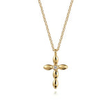 GABRIEL & CO- 14K Yellow Gold Diamond Cross Necklace D.02TW