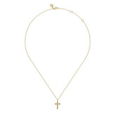 GABRIEL & CO- 14K Yellow Gold Diamond Cross Necklace D.02TW