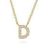 GABRIEL & CO- 14K Yellow Gold Initial Diamond Pendant Necklace